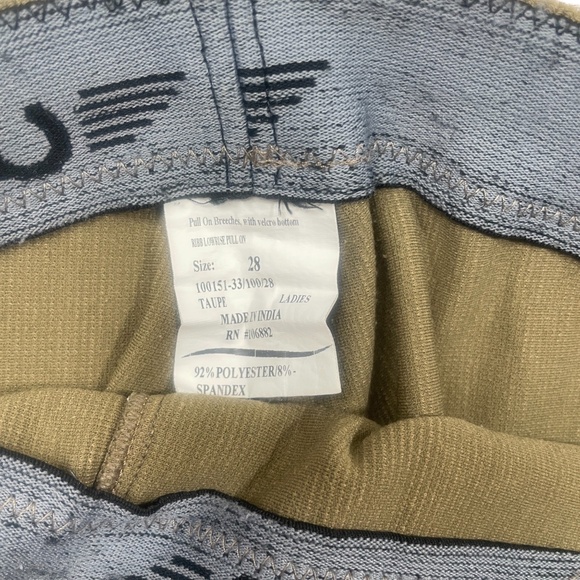 Tuff Rider Horse Riding Pants 28 Brown Pull On Britches Hook Eye Fastener on Leg - Picture 2 of 6